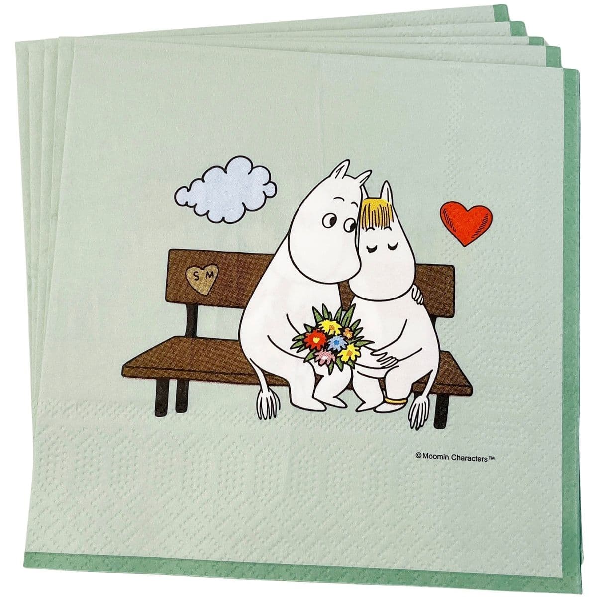 Lautasliinat- Muumit, vihreä, 33 x 33 cm, 16 kpl