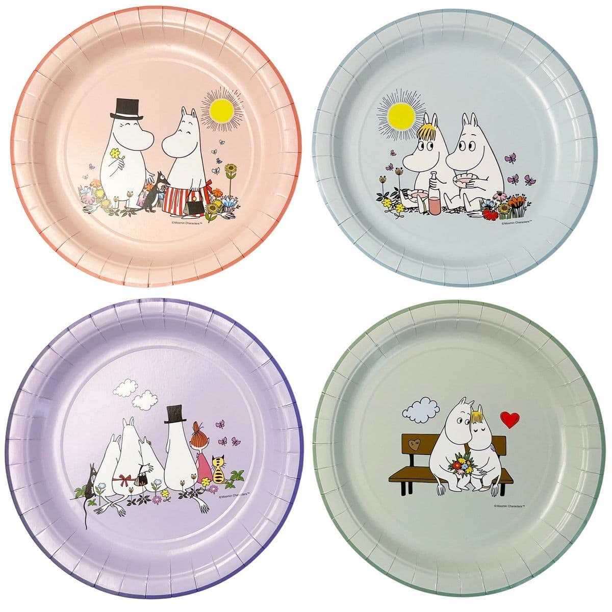 Pahvilautaset - Muumit, pastelli, Ø23 cm, 8 kpl