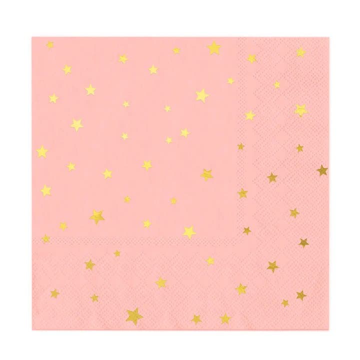 Lautasliinat - Peach Pink, Kultaiset tähdet, 10kpl
