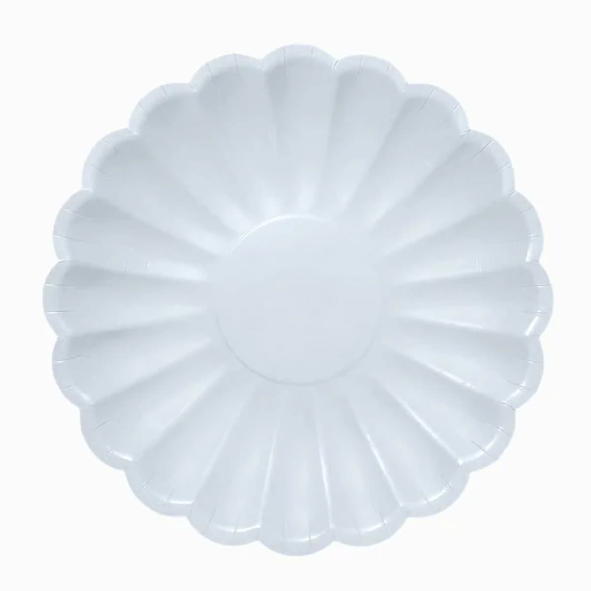 Pahvilautaset - Vaaleansiniset kukanmuotoiset, 18cm, 8kpl