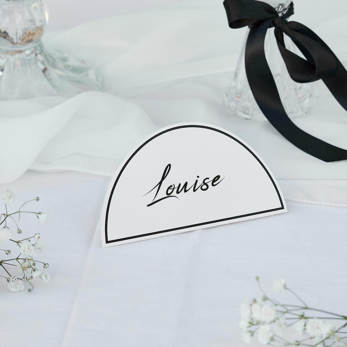 Paikkakortit – Kaareva muoto, mustavalkoiset, 10kpl