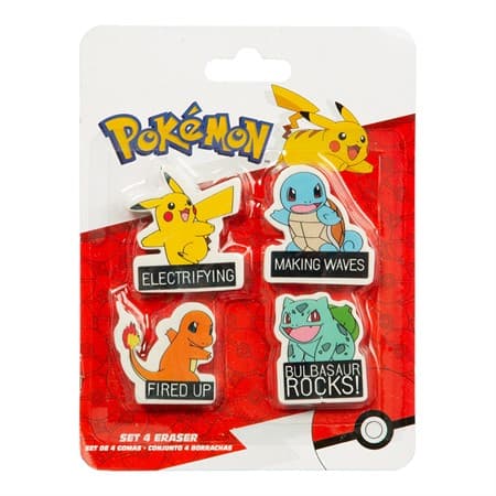 Pyyhekumisetti - Pokemon, 4kpl