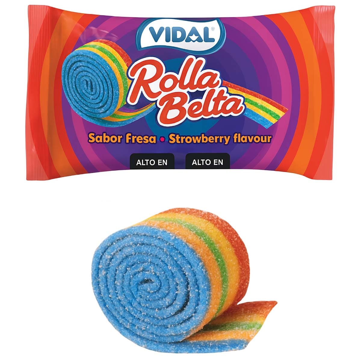 Kirpeä sateenkaariremmi – mansikan makuinen