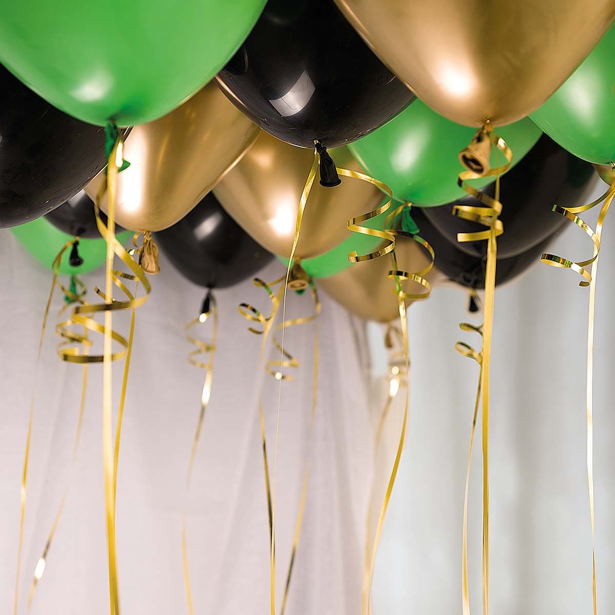Kattoilmapallot - Vihreä, musta, kulta