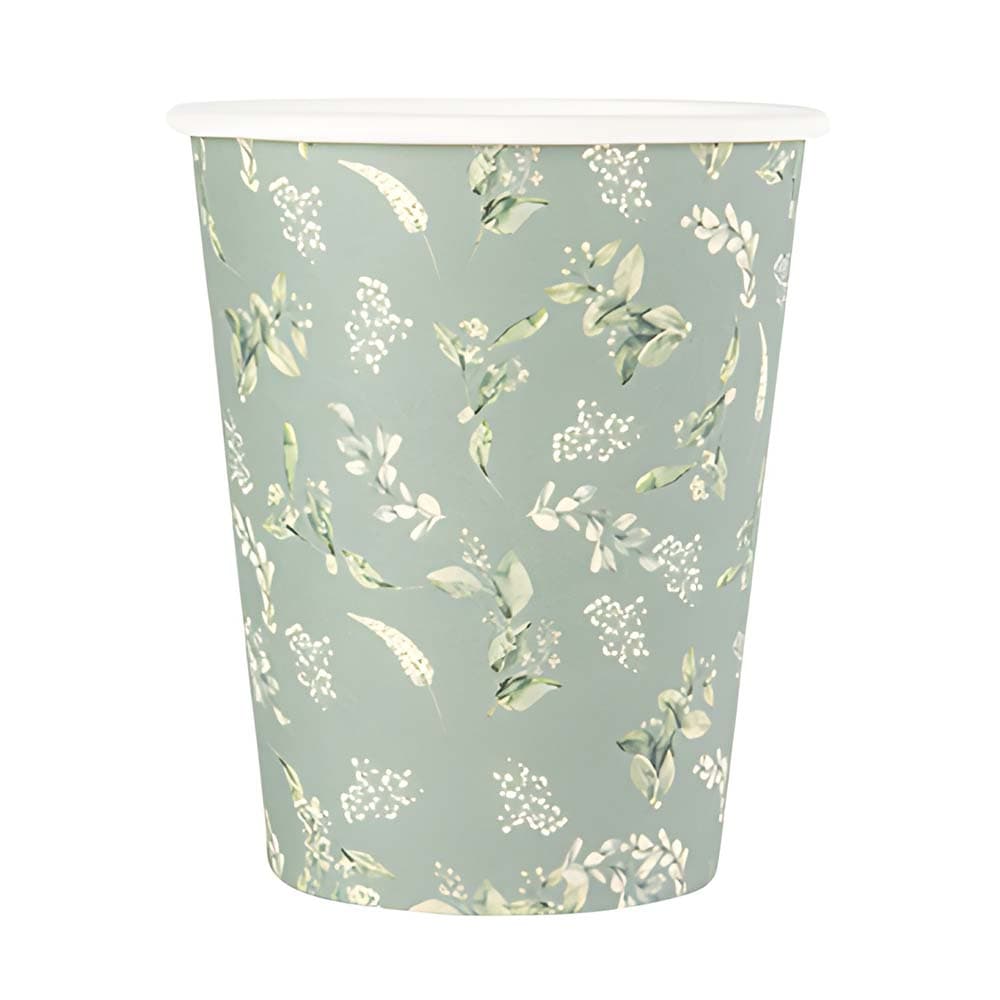 Pahvimukit - Botanical/Sage, 8kpl