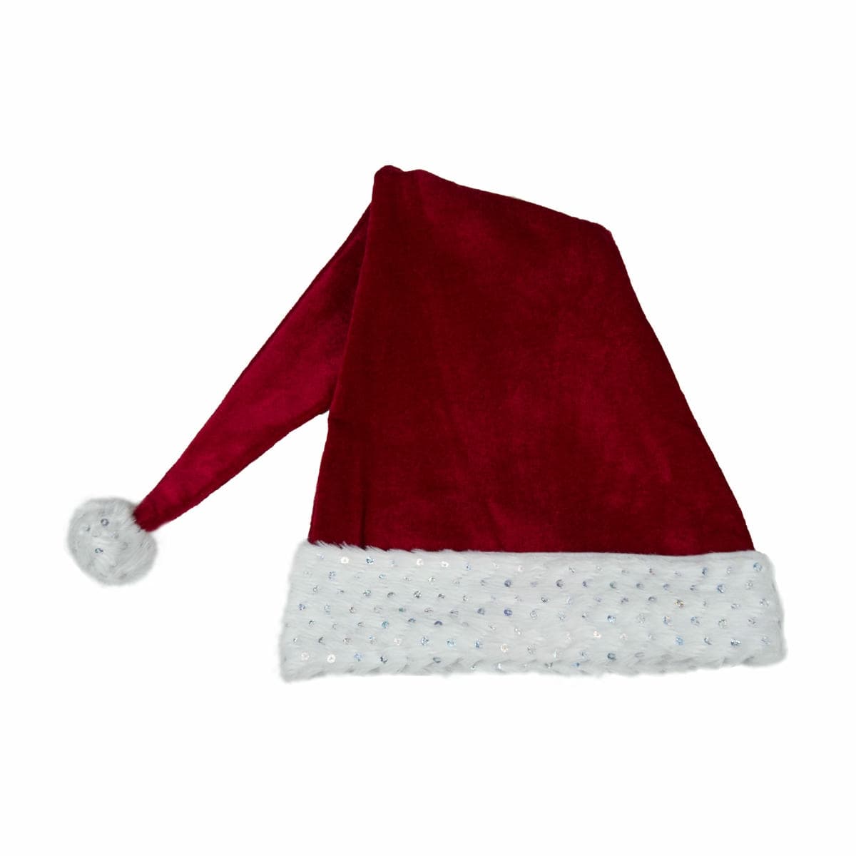 Luksus tonttulakki - Pitkä, irisoivilla paljeteilla, 70 cm