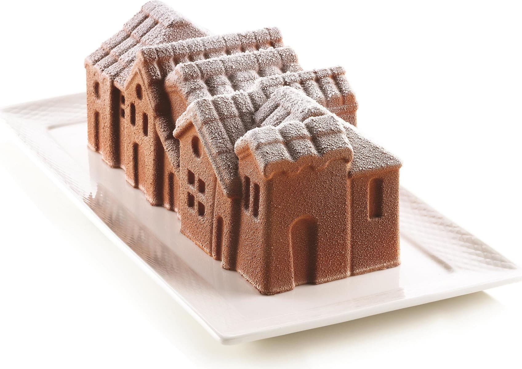 Silikonivuoka - 3D Winter Village, 22 cm