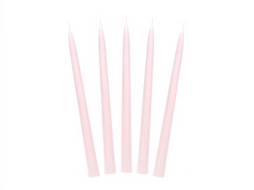 Vaaleanpunaiset kynttilät - 24cm, 10kpl