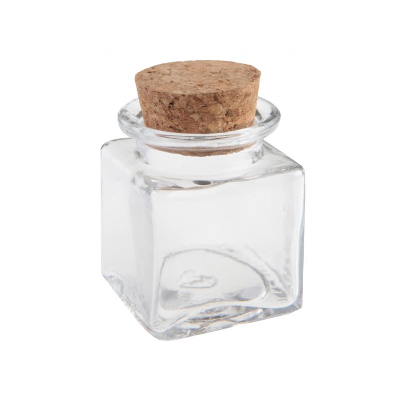 Pieni neliönmuotoinen lasipurkki, 4 cm