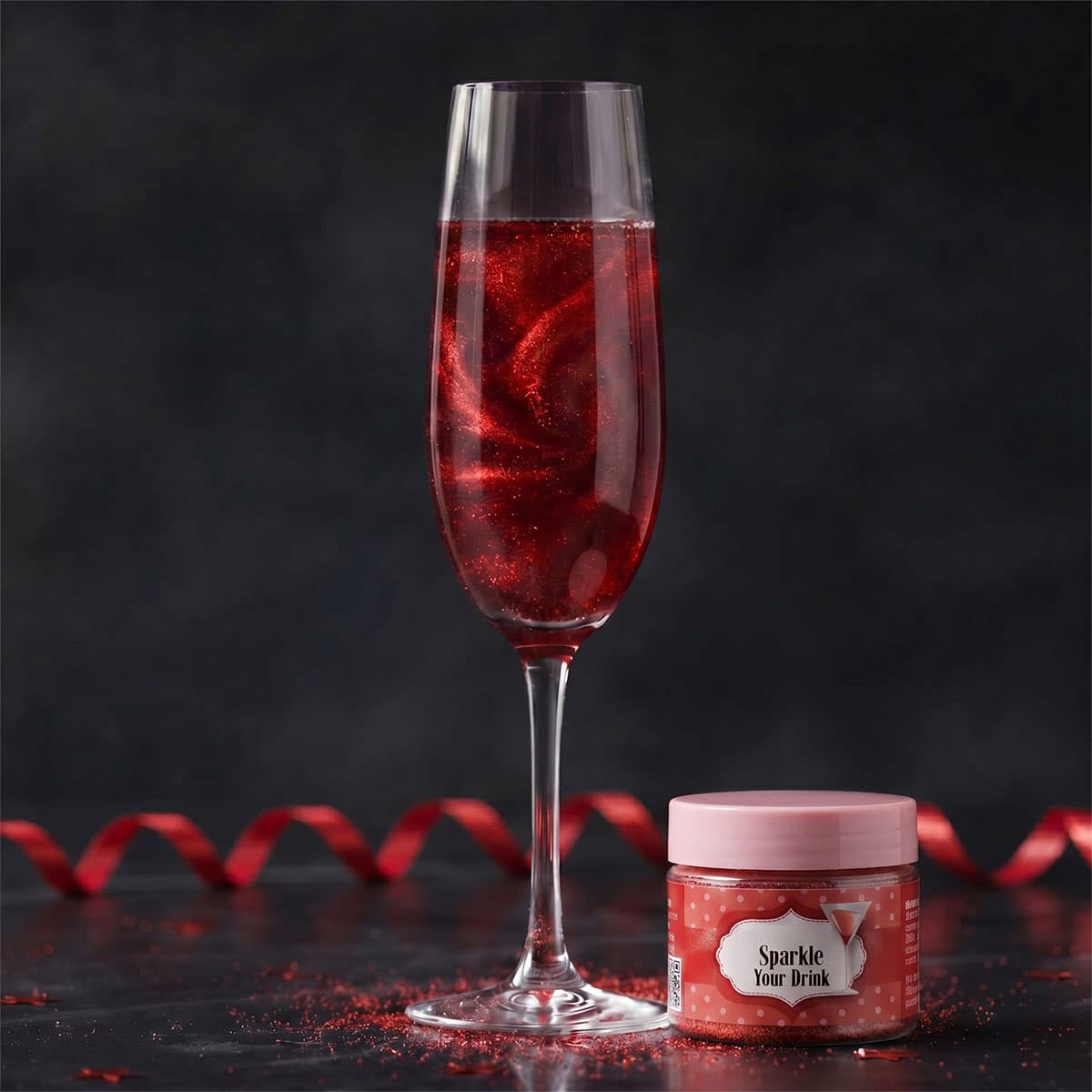 Kimallejauhe Drinkkiin - Sparkle Your Drink Red, 10 g