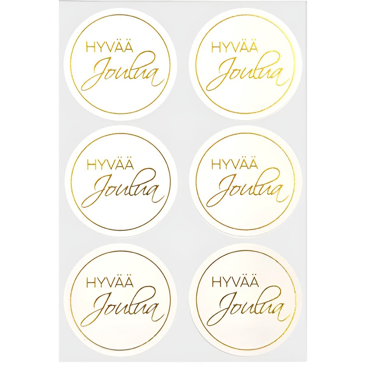 Pyöreät tarrat - Hyvää Joulua kultafolio, 3ark