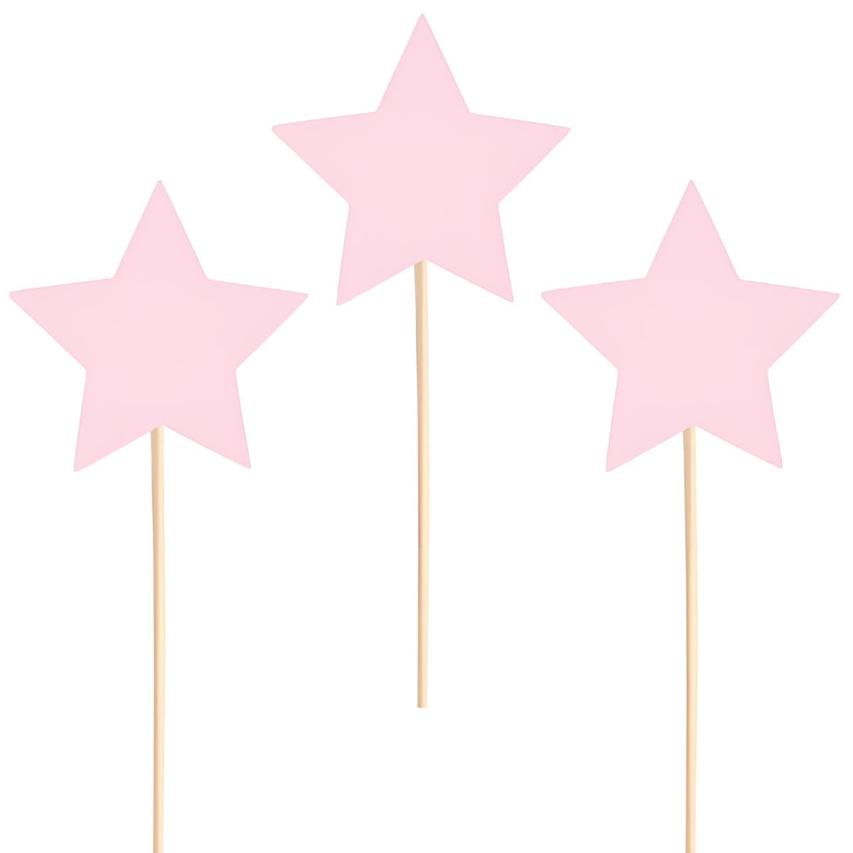 Koristetikut - Vaaleanpunaiset tähdet, 6 kpl