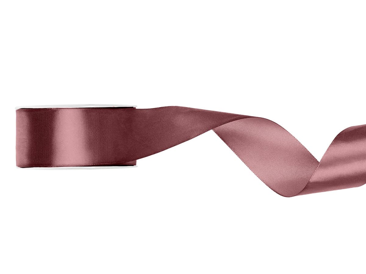 Satiininauha - Dark Dusty Rose , 25mm x 25m