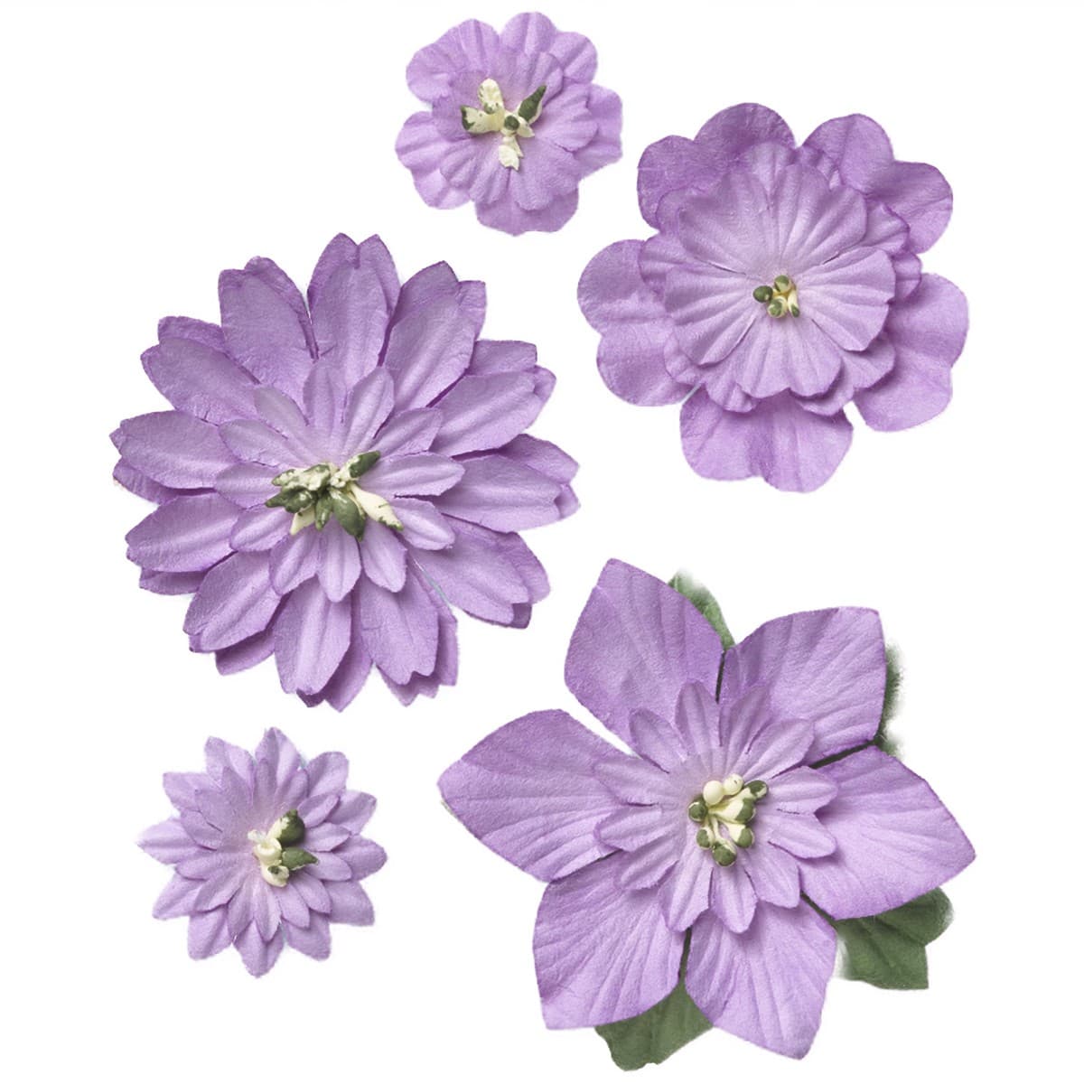 Askartelukoriste - Paperikukat, 5kpl, 2-5cm-Violetti