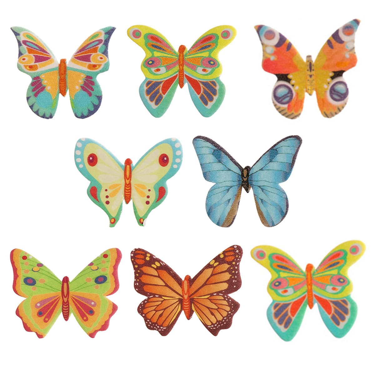 Syötävät Vohveliperhoset - Värilajitelma, 8kpl