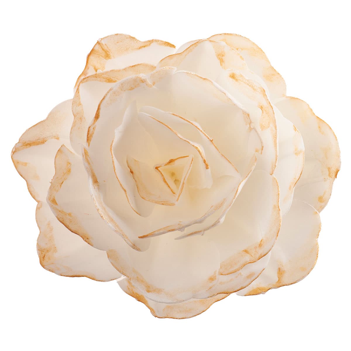 Syötävä vohvelikukka - Jättiruusu valkoinen/kulta, 12 cm