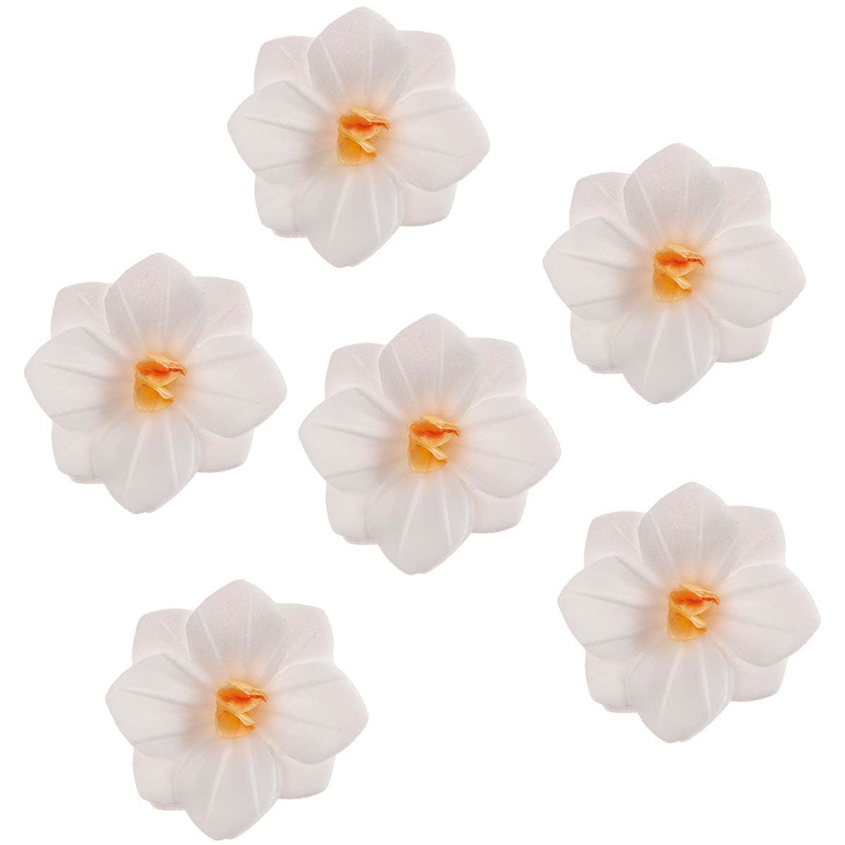 Syötävät valkoiset vohvelikukat – 4 cm, 18 kpl