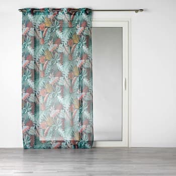 Verhot Douceur d intérieur  PANNEAU A OEILLETS 140 x 240 CM VOILE SABLE IMPRIME JACALA BLEU  140x240 cm