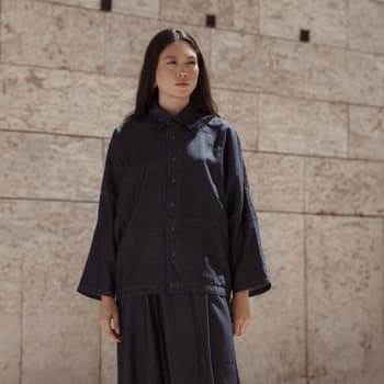 Paita 10 To 10  Denim Shirt - Dark Denim  Yksi Koko