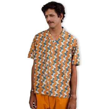 Lyhythihainen paitapusero Brava Fabrics  Big Tiles Aloha Shirt - Ochre  EU S