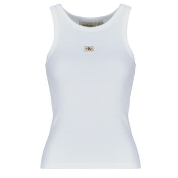 Hihattomat paidat / Hihattomat t-paidat Calvin Klein Jeans  WOVEN LABEL RIB TANK TOP  EU L