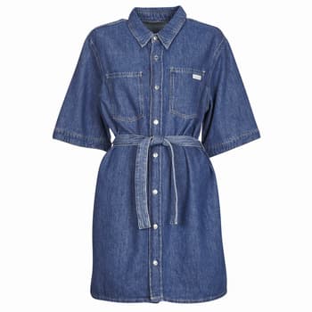 Lyhyt mekko Calvin Klein Jeans  LINEN BOXY BELTED SHIRT DRESS  EU S