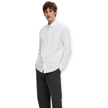 Pitkähihainen paitapusero Selected  Noos Regrick Oxford Shirt - White  EU L