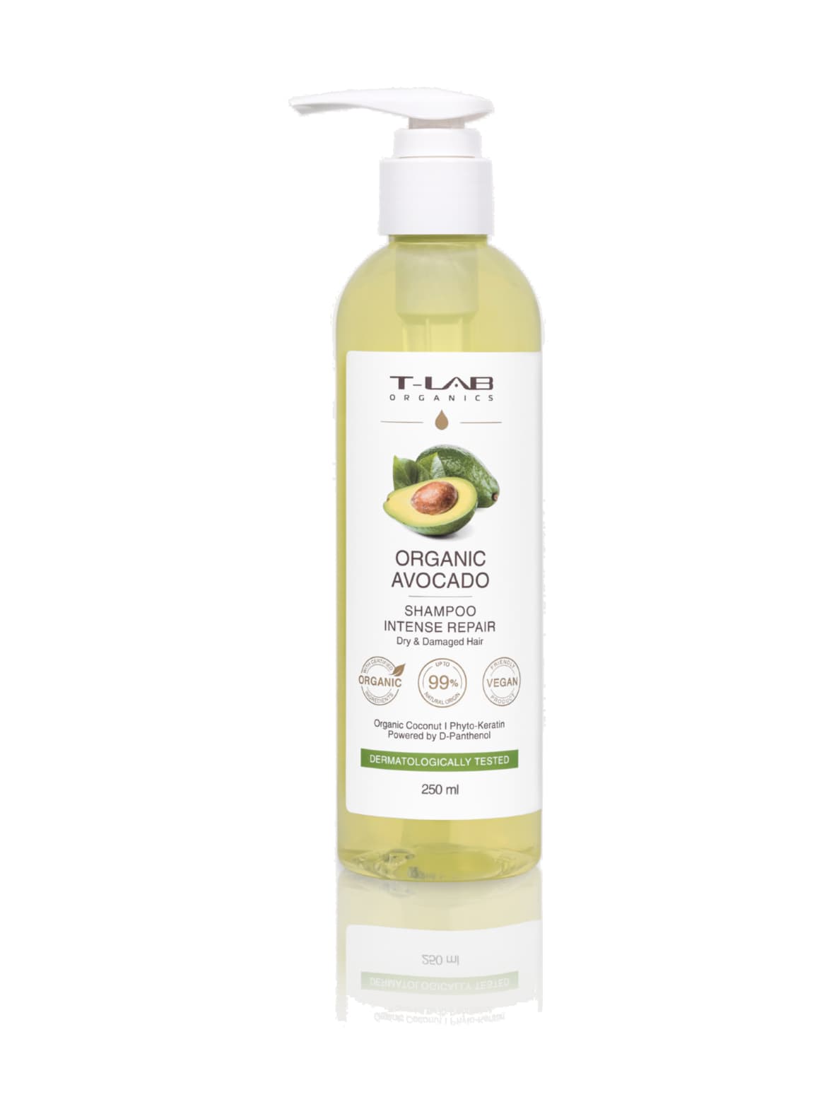 Organic avocado intense repair shampoo -kuiville ja vaurioituneille hiuksille 250ml