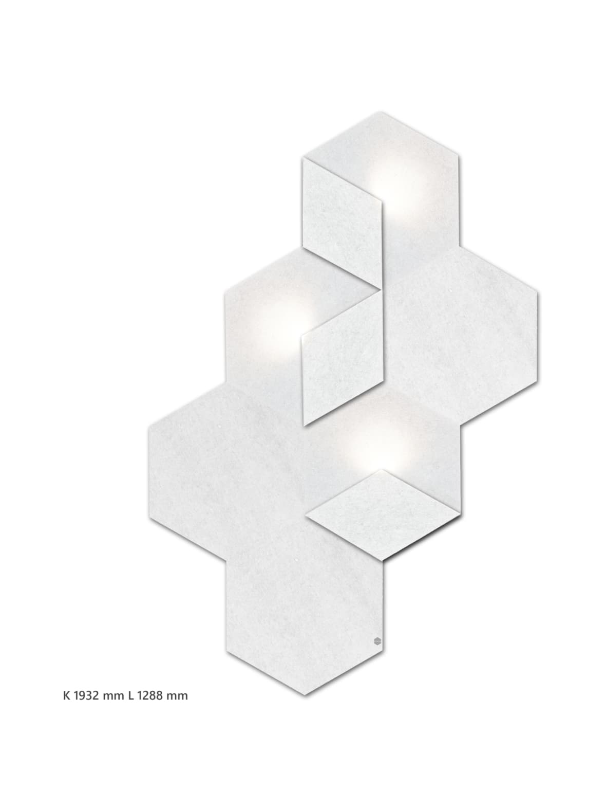 Heksagon valoelementti 3+3 valkoinen