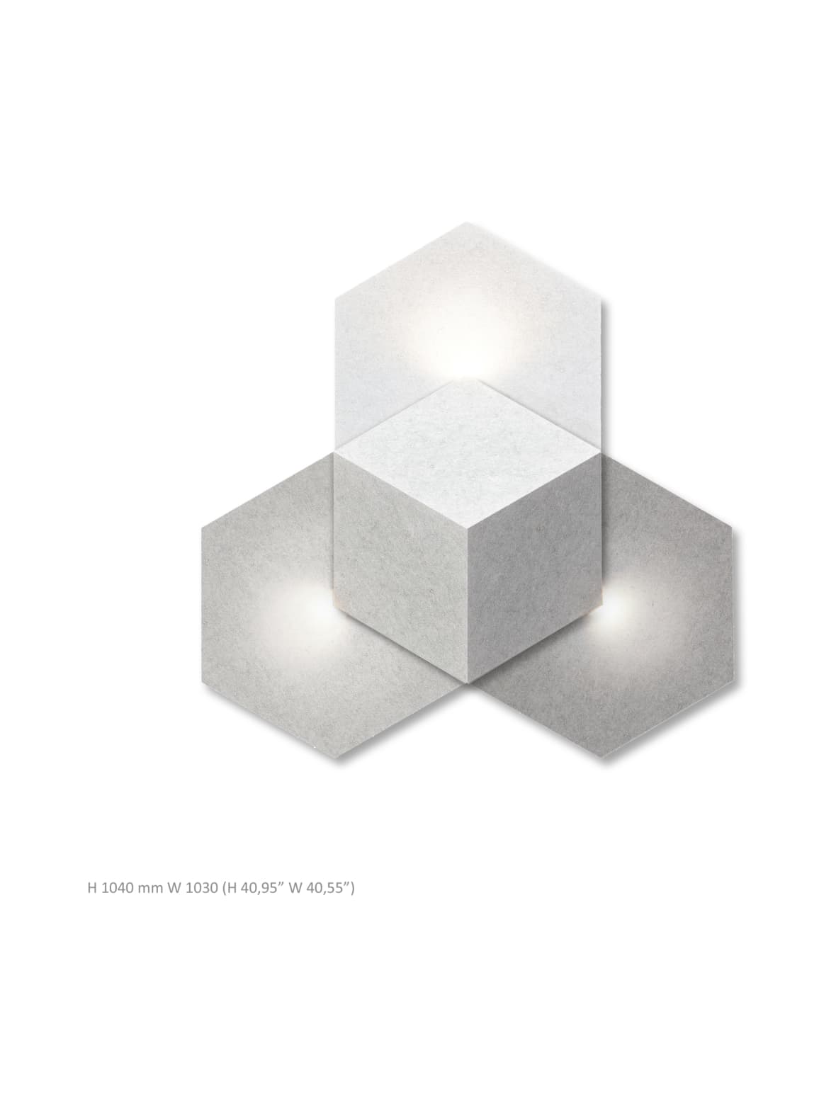 Heksagon valoelementti 3 harmaasävyt