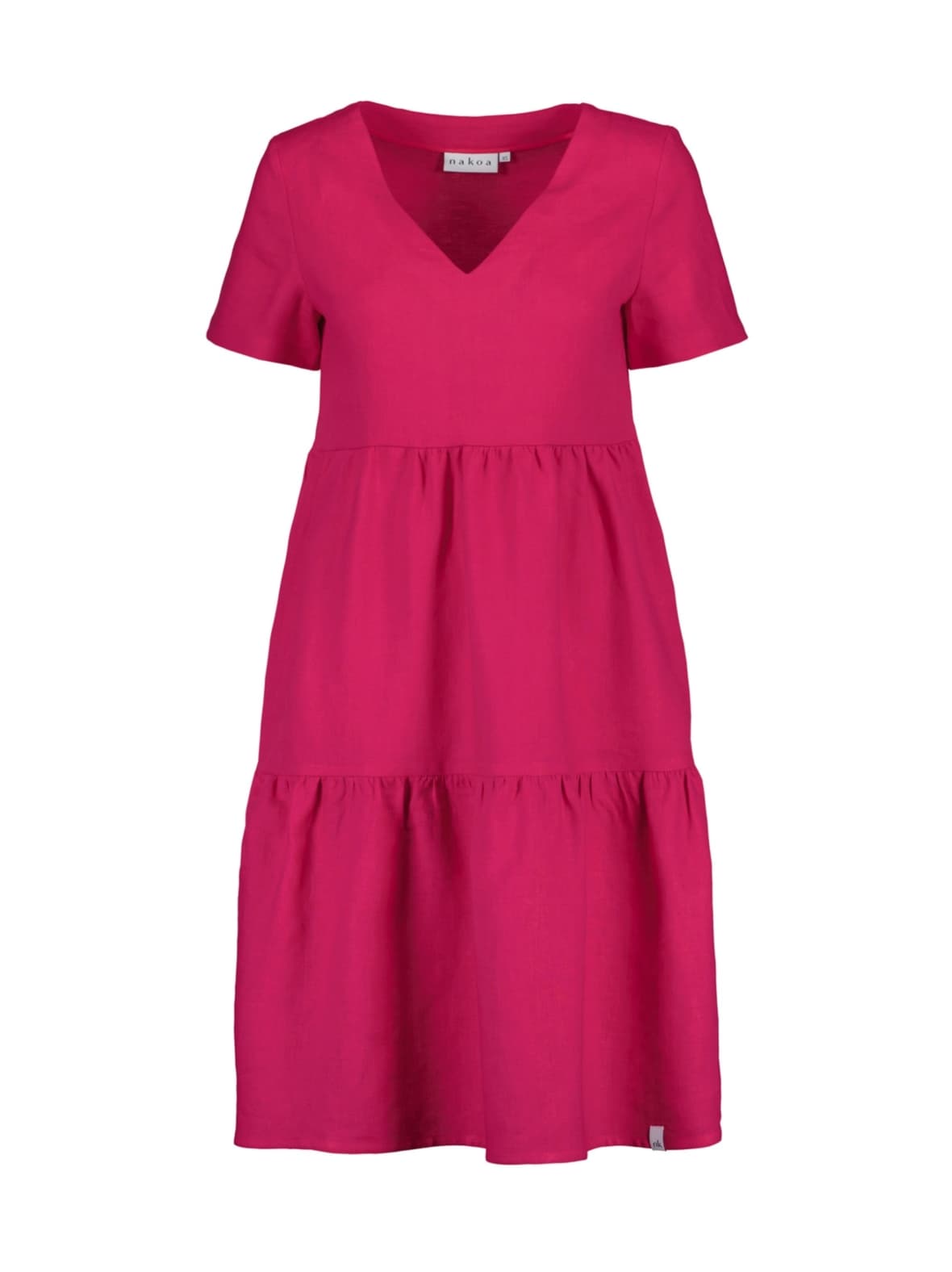 Pellava kerrosmekko, pink peacock