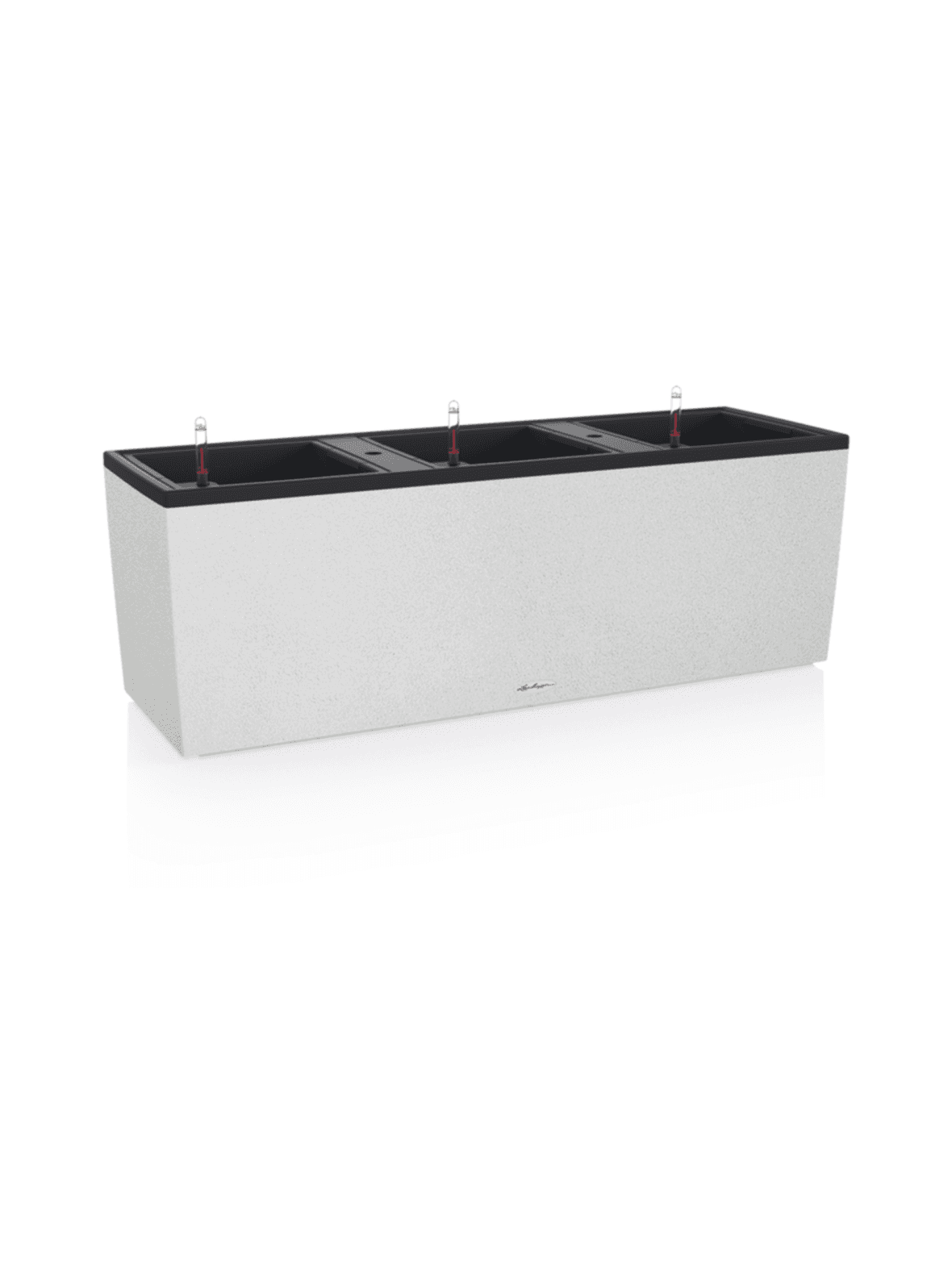 Trio stone valkoinen altakasteluruukku 100x32cm, korkeus 34cm + jalat 15 cm + köynnöskehikko