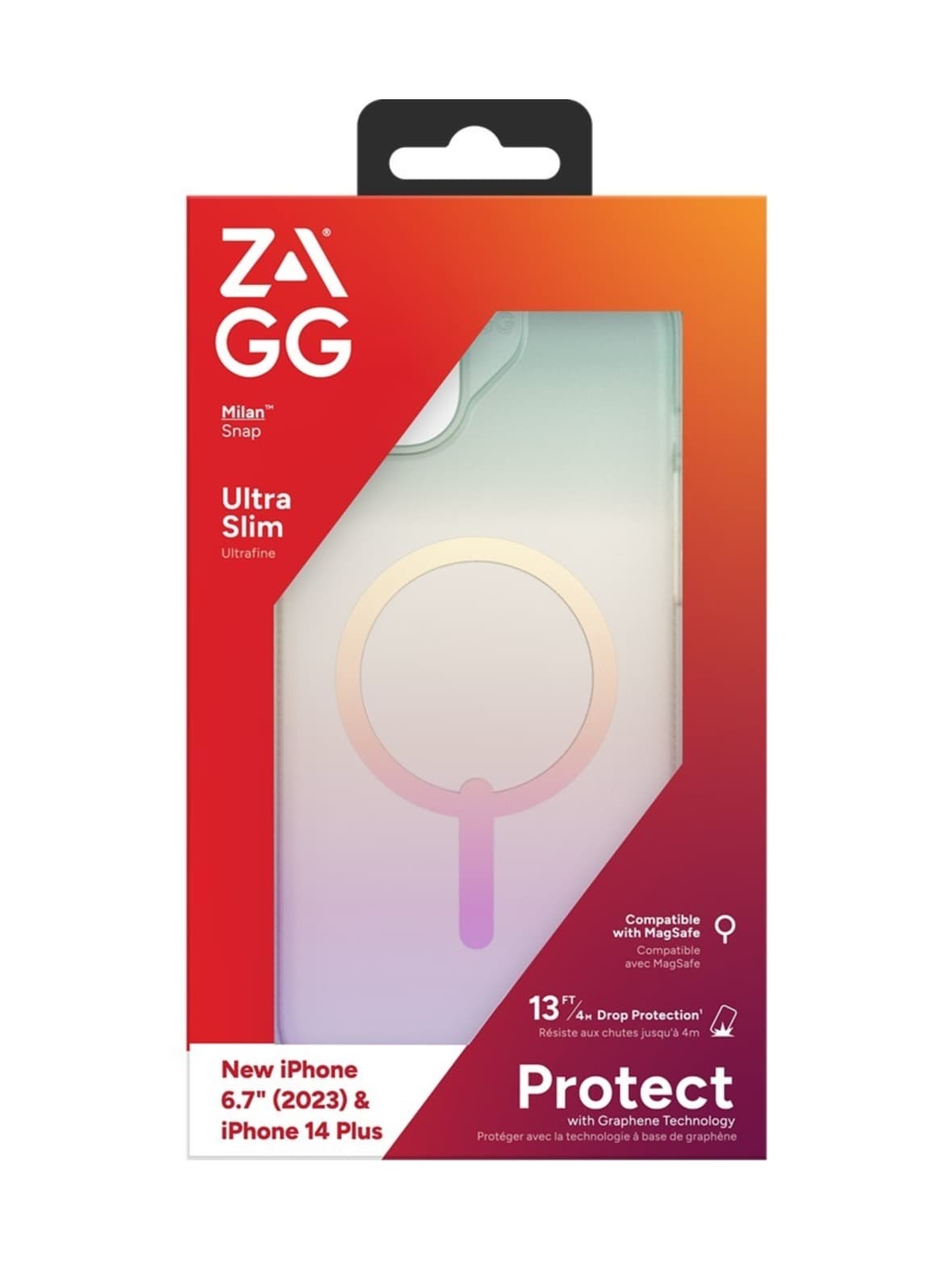Zagg milan snap - helmiäisväri suojakuori iphone 15 plus/14 plus