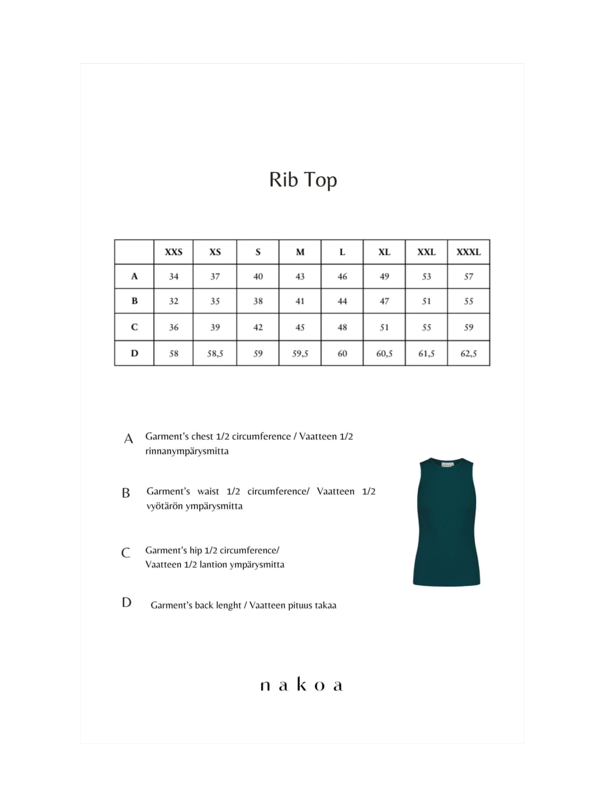 Rib top, black