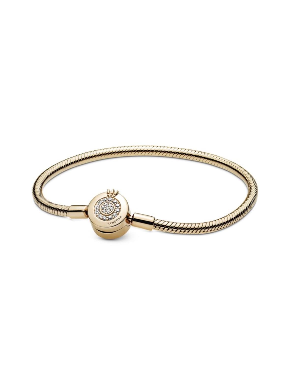 Pandora moments kirkas rannekoru, kruunu, 14k kullattu, kuutiollinen zirkonia – 569046c01