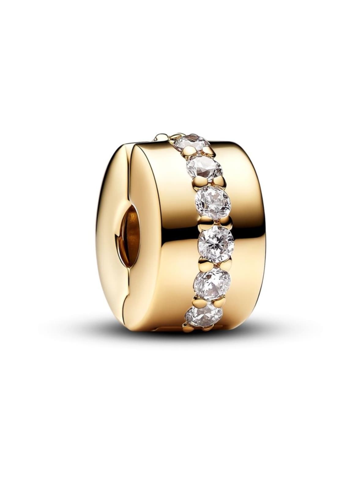 14k gold-plated clip with clear cubic zirconia