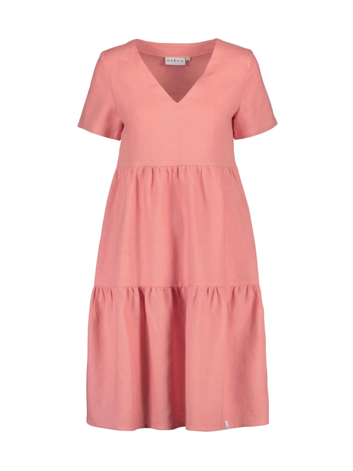 Pellava kerrosmekko, powder pink