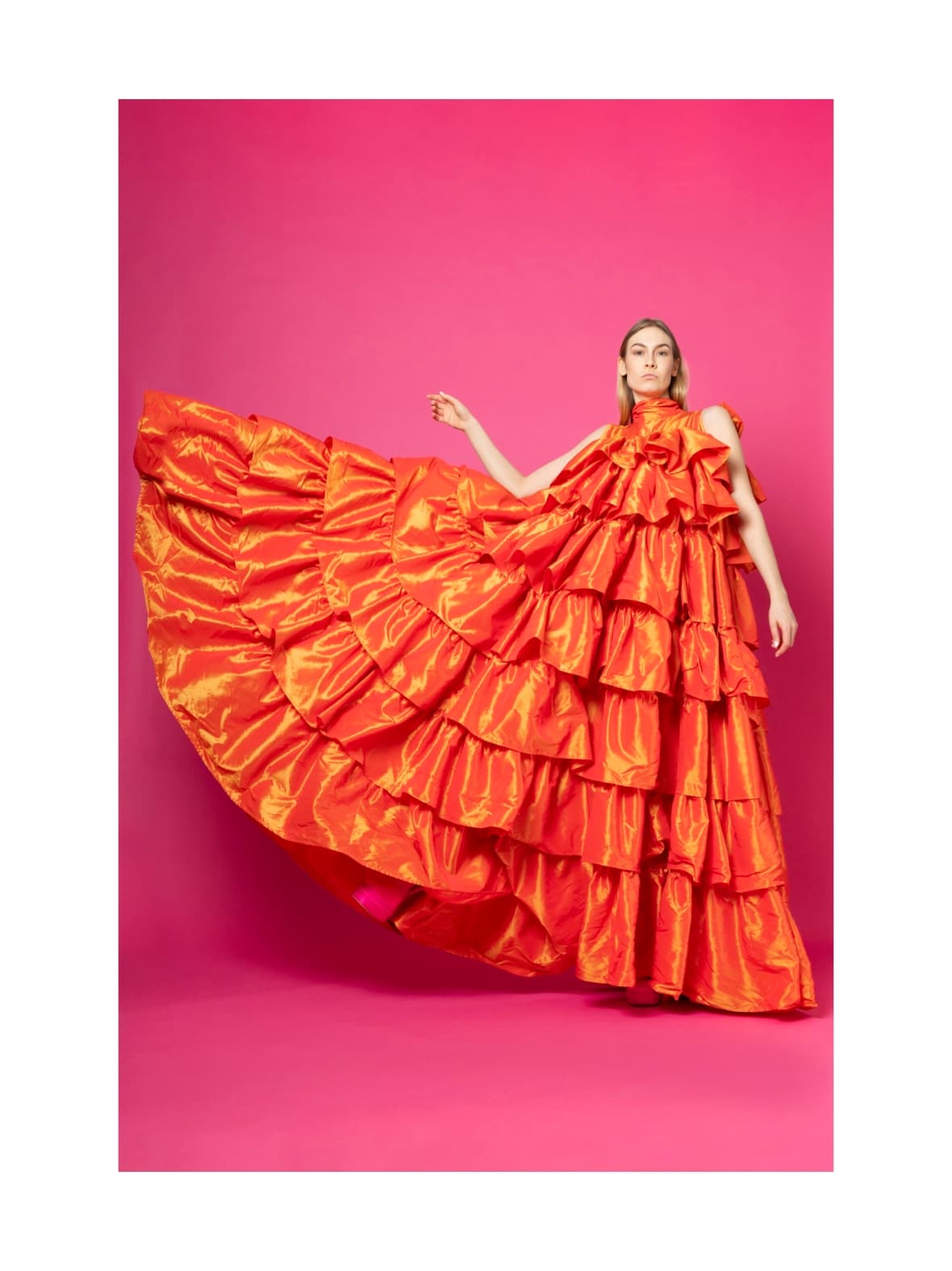 Flounce- frillailtapuku, oranssi