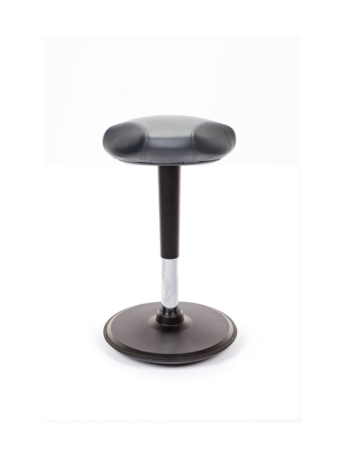 Stoo® triangle aktiivituoli keinonahkaistuimella - korkea 57 - 86 cm, musta runko