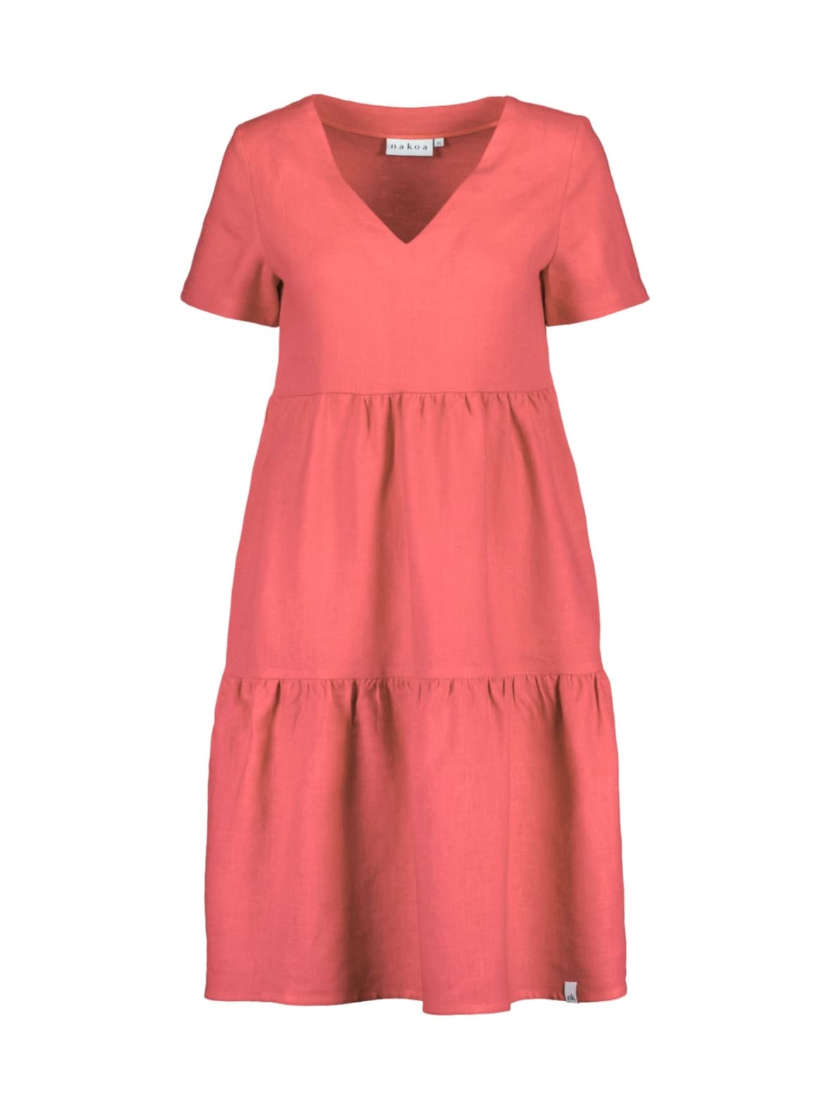 Pellava kerrosmekko, sunset coral