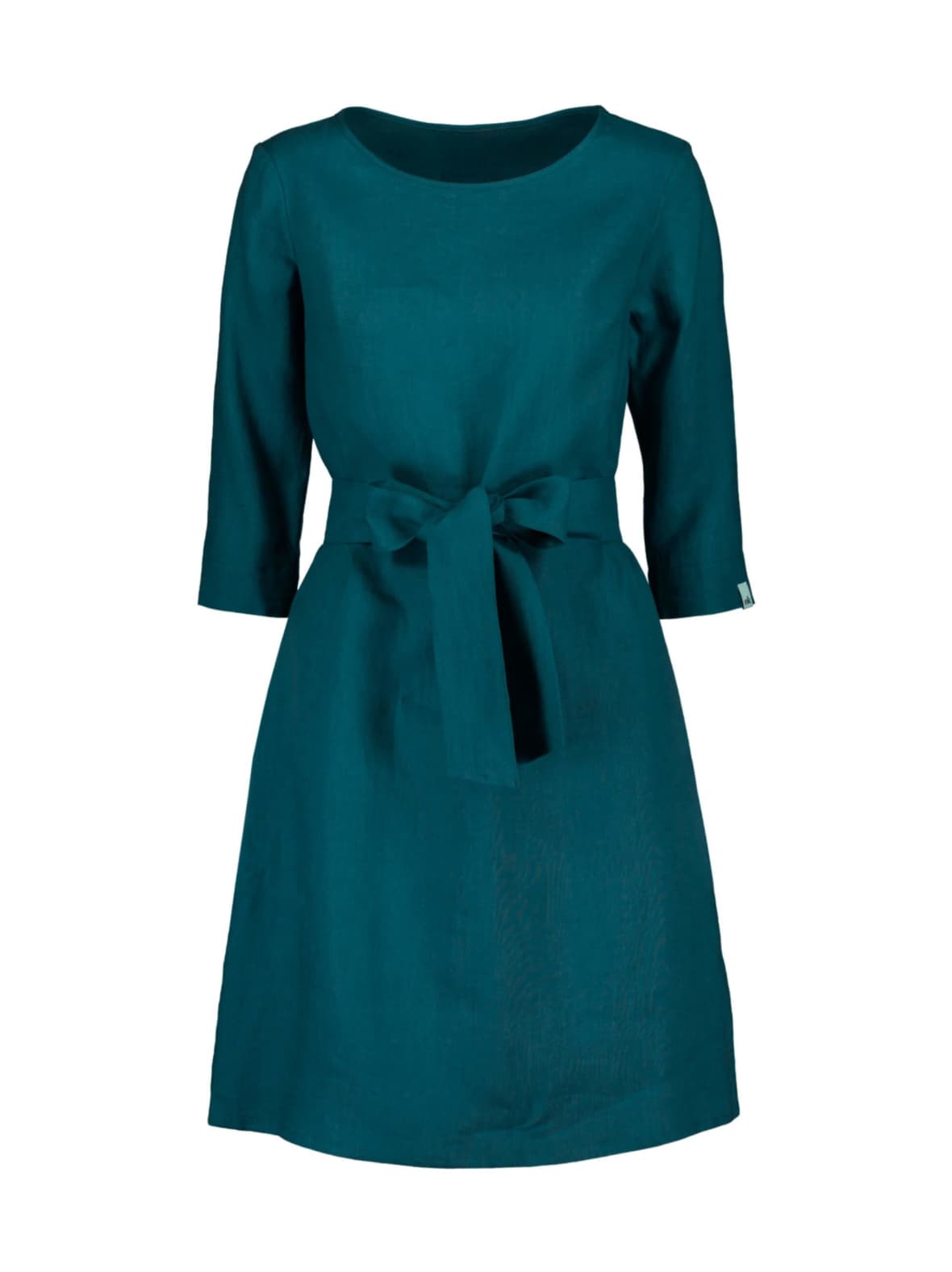 Classic linen dress, crystal teal