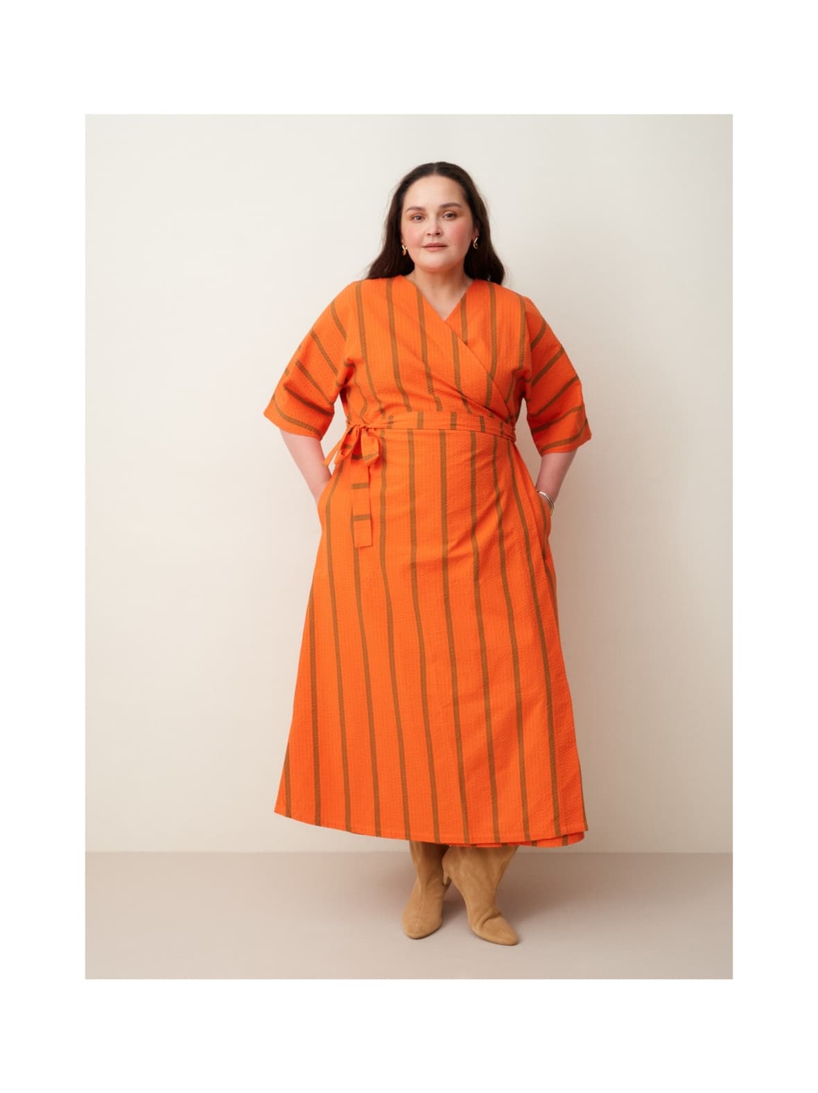 Ava seersucker kietaisumekko, scarlett