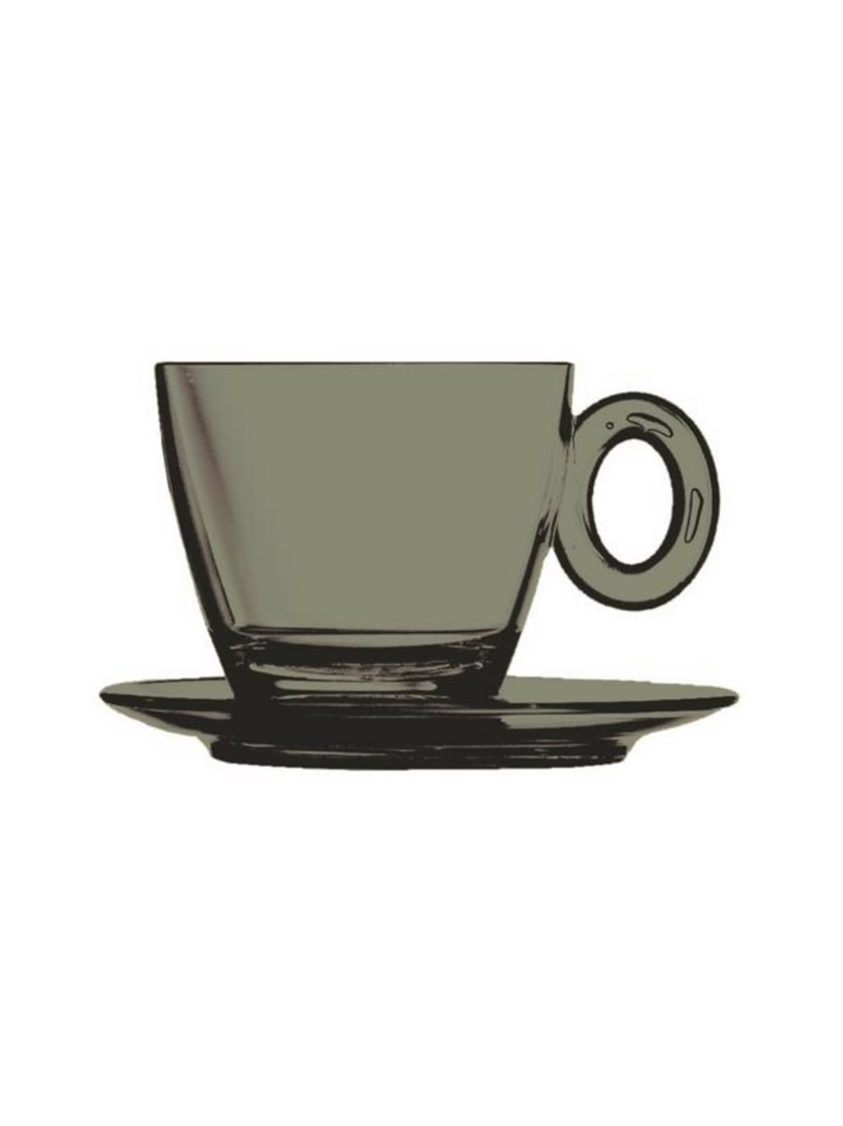 Policarbonato-kahvikuppi ja aluslautanen