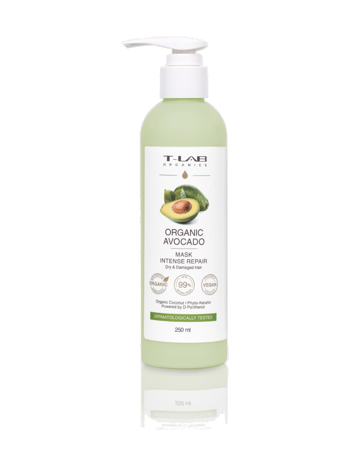 Organic avocado intense repair mask -hoitoaine kuiville ja vaurioituneille hiuksille 250ml