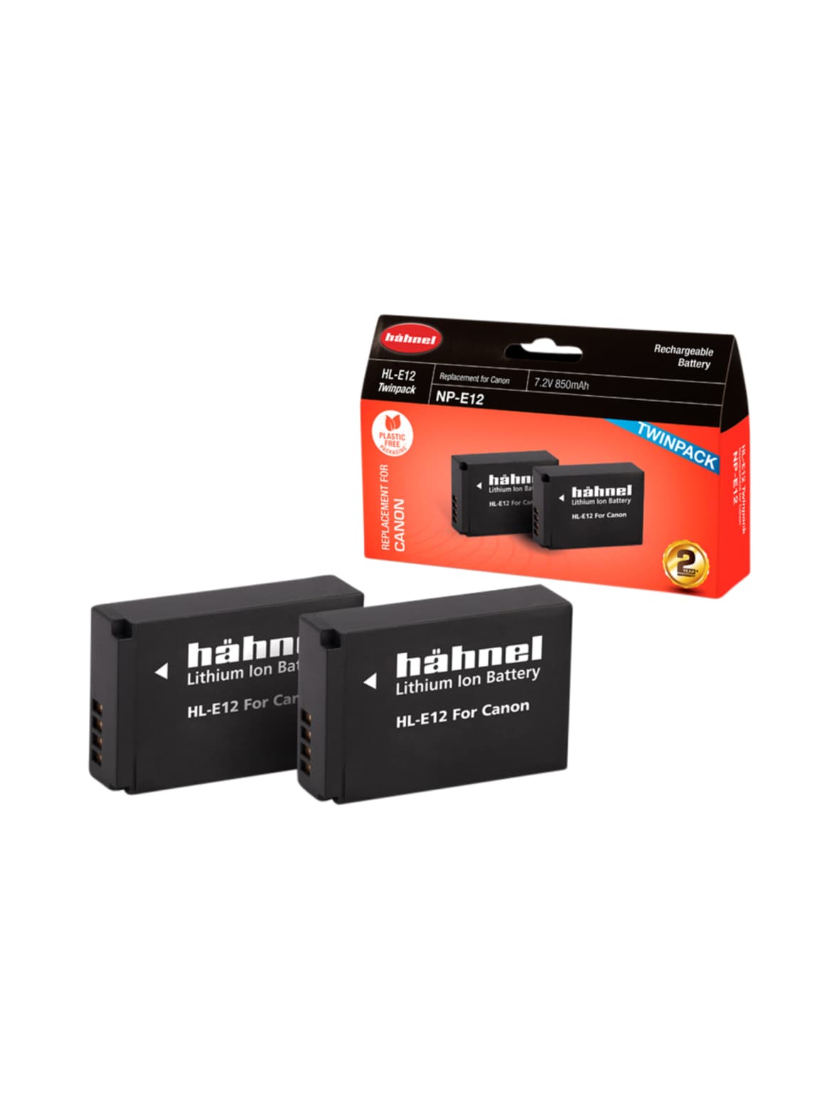Hähnel hl-e12 (canon lp-e12) 2kpl akkuja