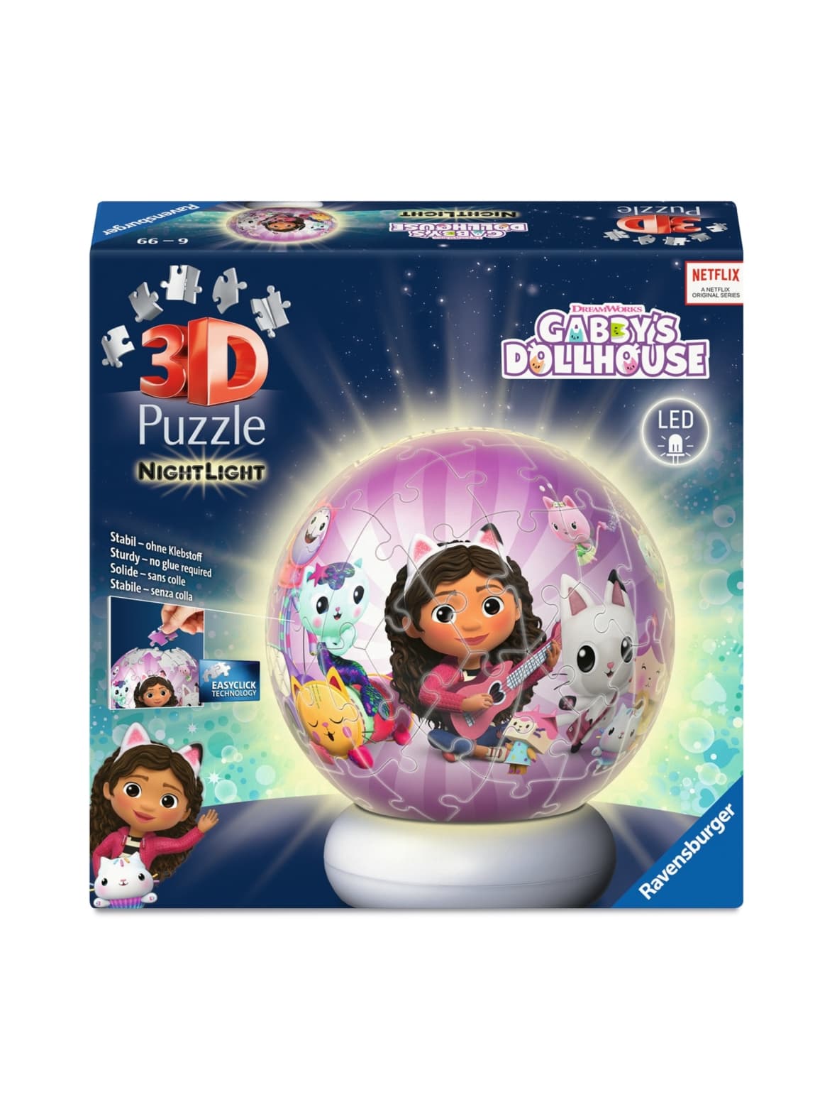 Ravensburger puzzle-ball nightlight gabby´s dollhouse 72p