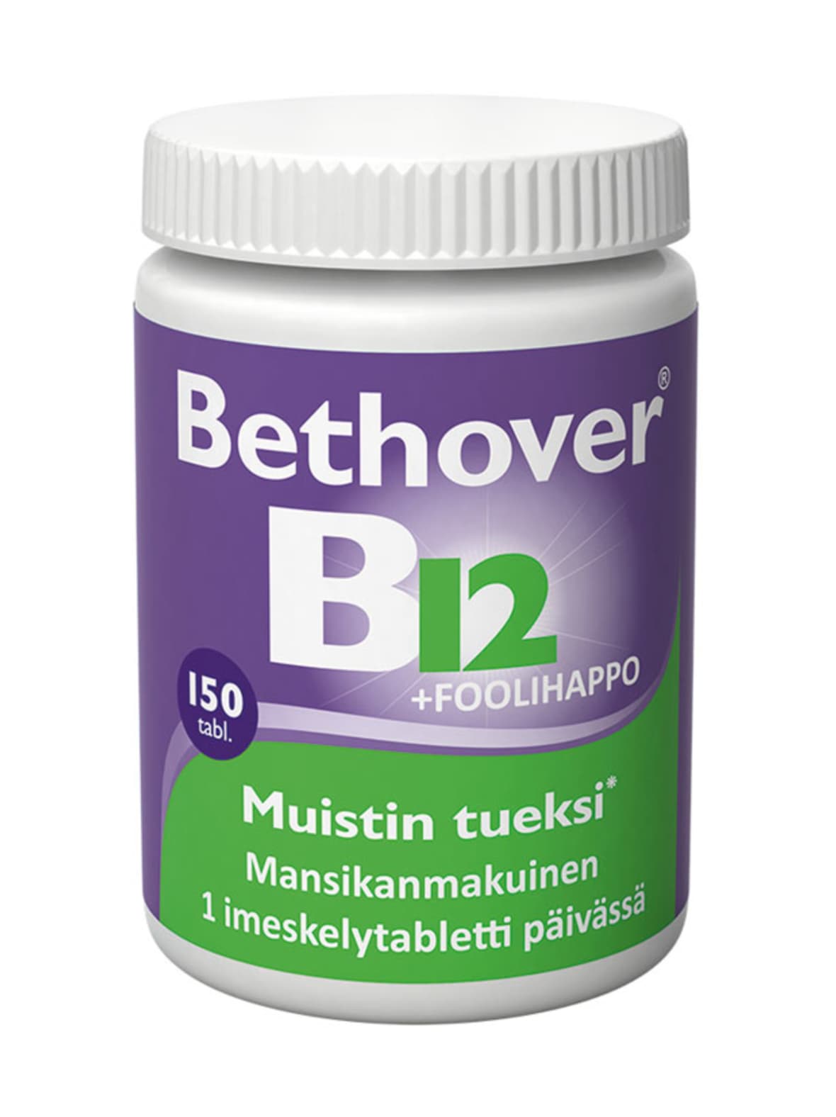 Bethover b12-vitamiini + foolihappo 150tabl. mansikka