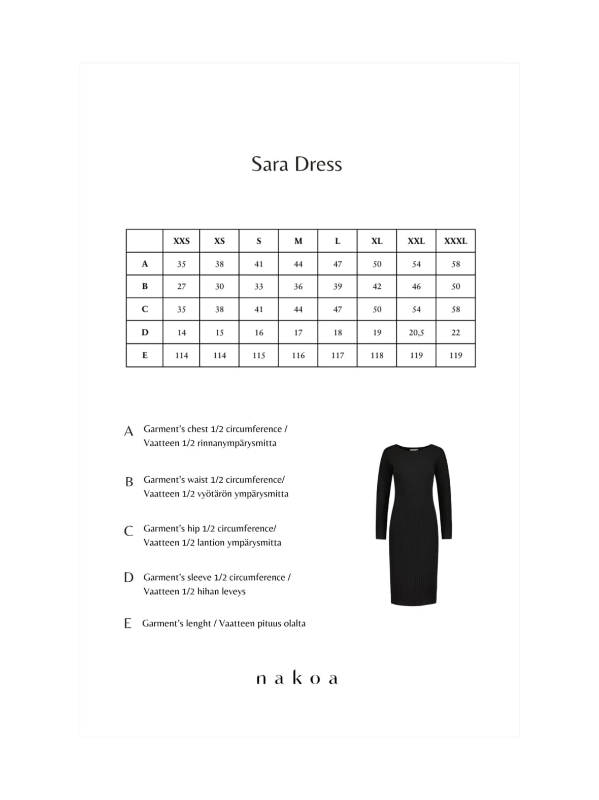 Sara dress, black