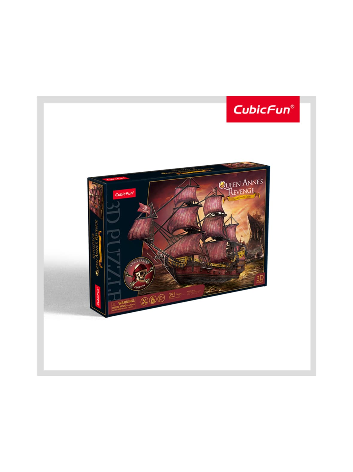Cubicfun 3d-palapeli queen anne’s reveng, punainen juhlapainos