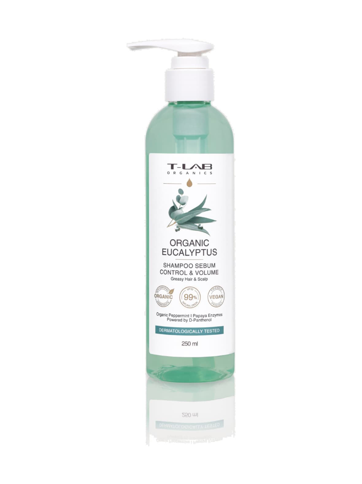 Organic eucalyptus sebum control&volume shampoo -rasvoittuville hiuksille 250ml